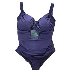 JETS By Jessika Allen One‎ Piece Swimsuit Purple 14 Beach Vacation Resortwear